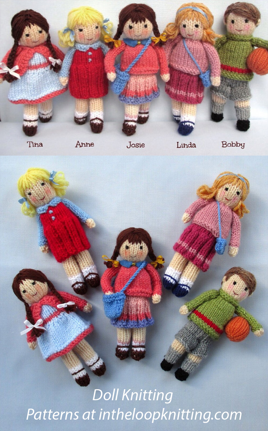 5 Little Friends in Autumn Doll Knitting Pattern