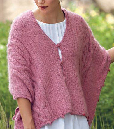 Free Knitting Pattern for Five-Way Cable Shrug