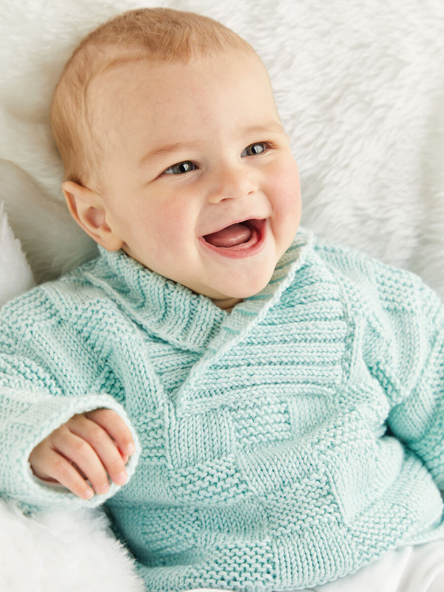 Baby Basketweave Sweater Knitting Pattern