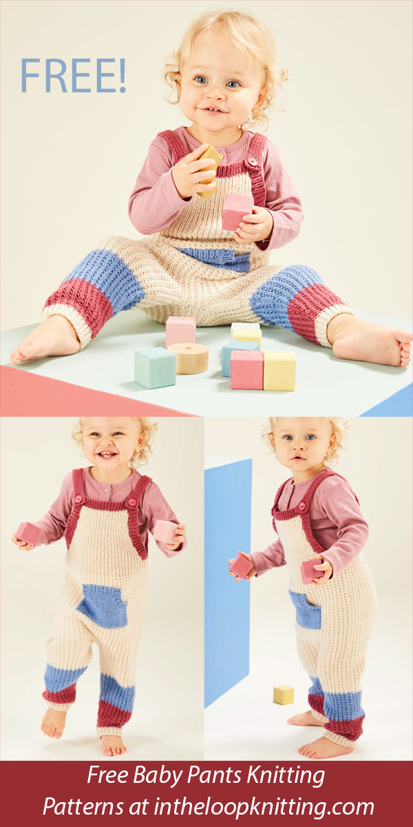 Free Baby Knitting Pattern Dungarees Overalls Sirdar 5494
