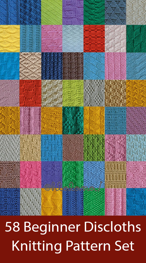 58 Dishcloth Knitting Pattern Set Afghan Blocks