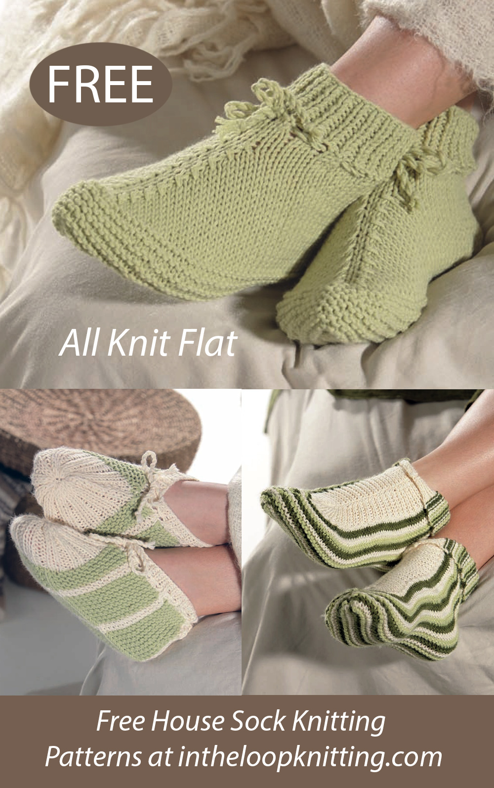 Free Bed Socks Knit Flat Knitting Pattern