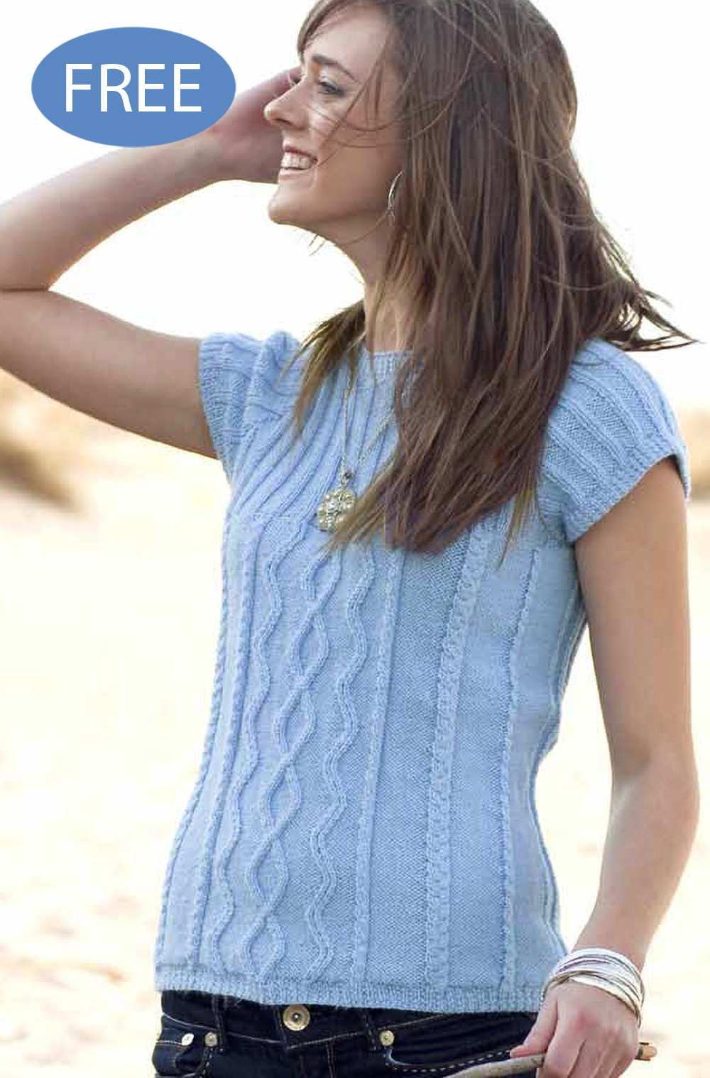 Free Cabled Pullover Top Knitting Pattern