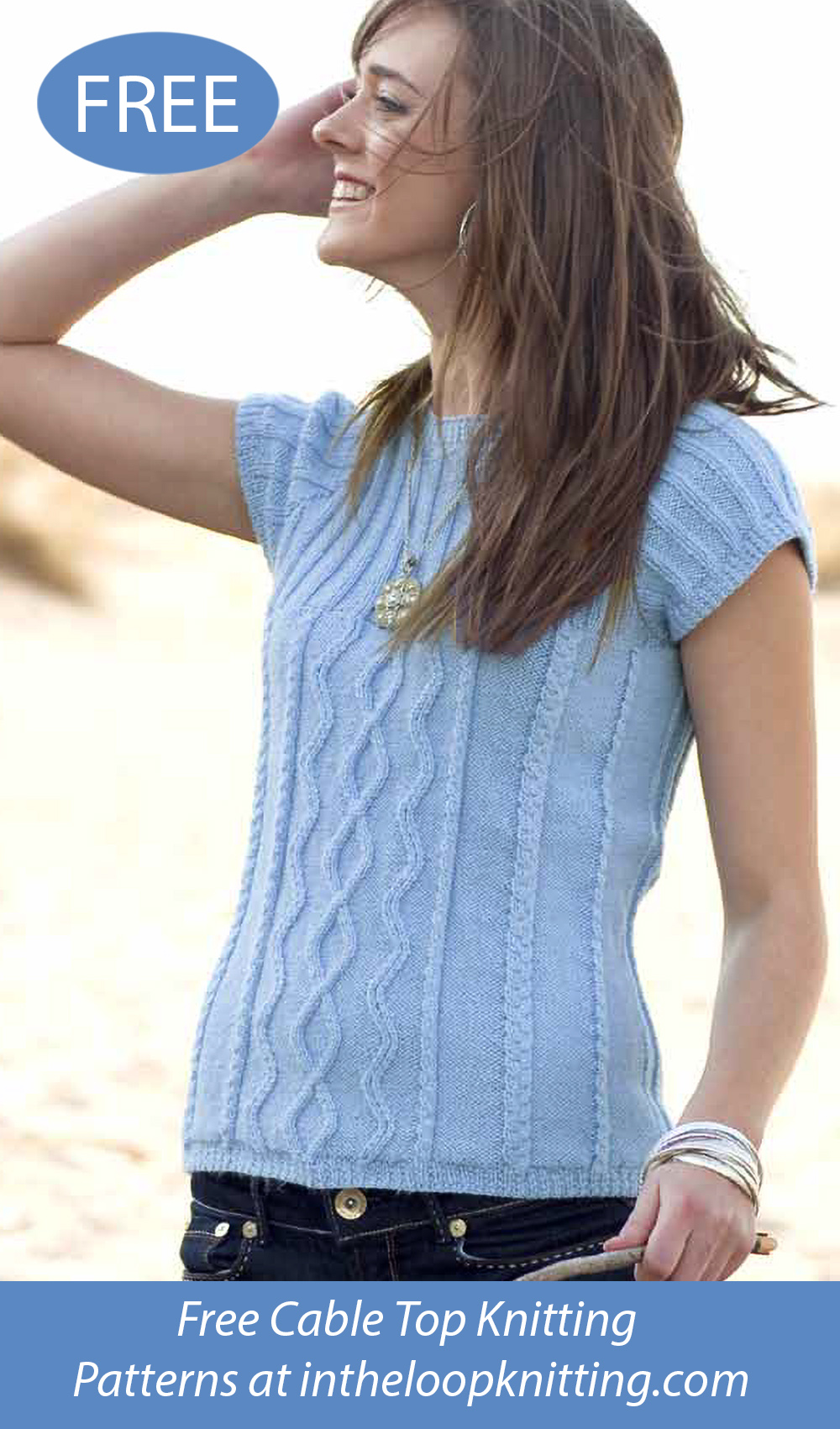 Free Cabled Pullover Top Knitting Pattern