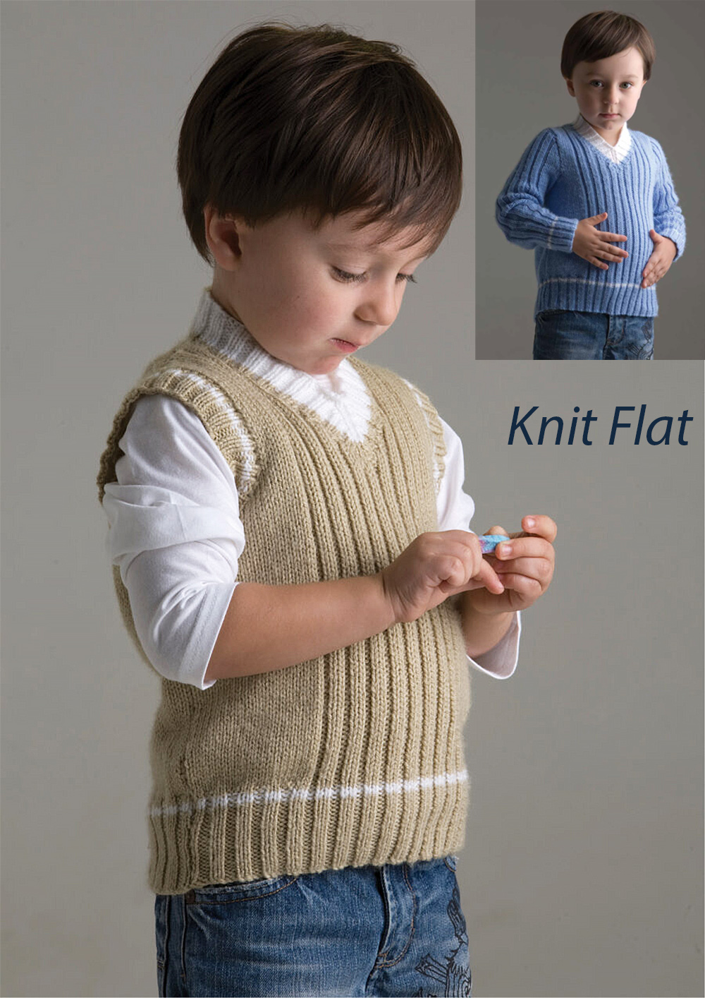 Free Kid's Vest 7018 Sleeveless Pullover Knitting Patterns