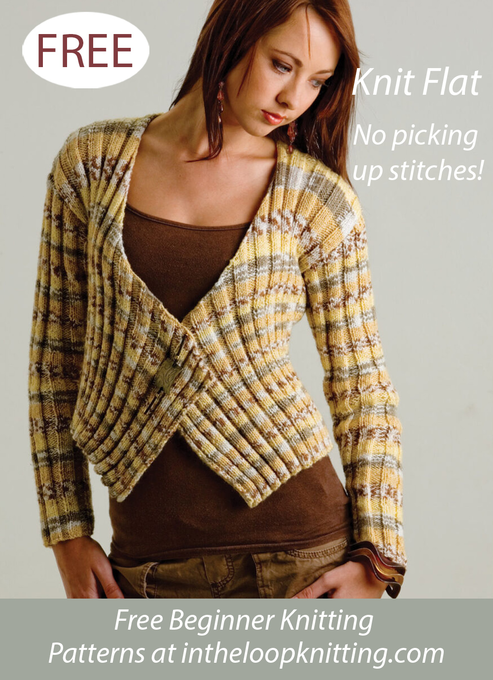 Free Easy Ribbed Jacket  Cardigan Knitting Pattern