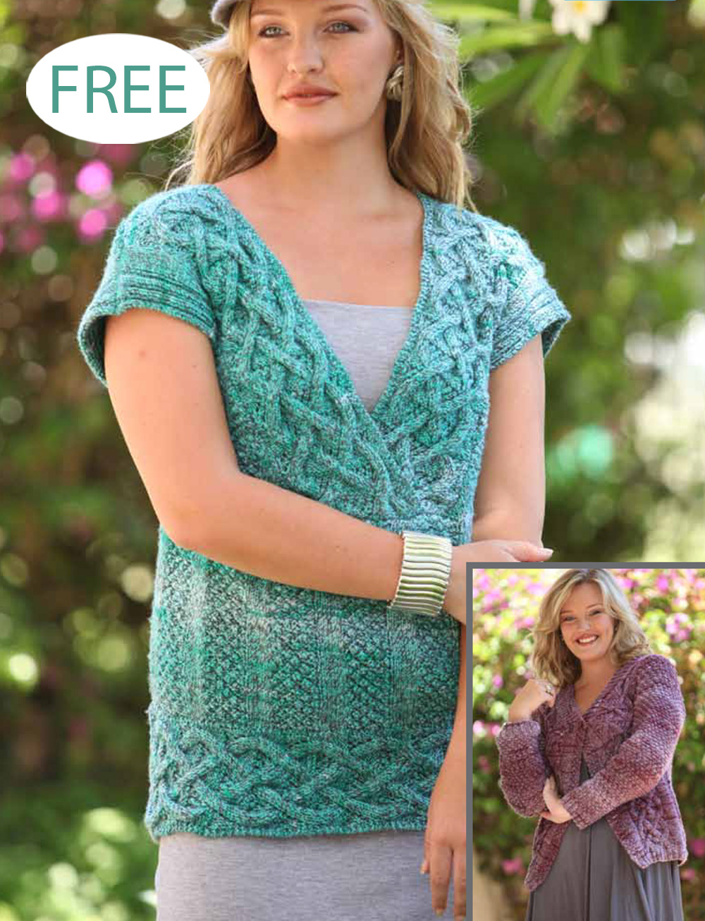 Free Cable Pullover Vest or Cardigan Knitting Pattern