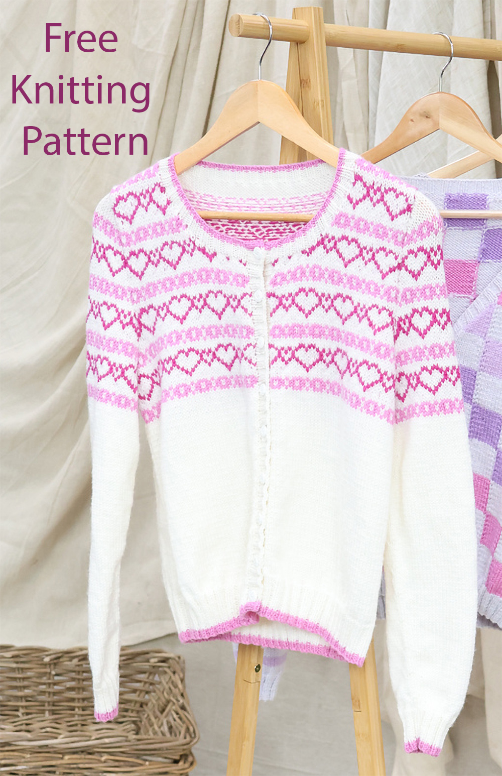 Heart Yoke Cardigan Free Knitting Patterns