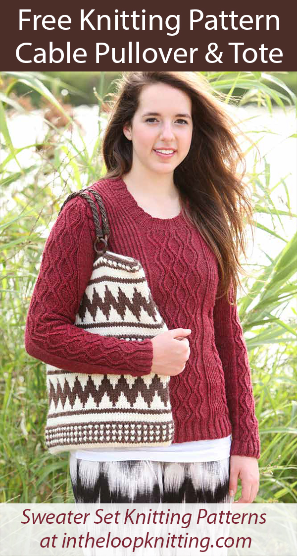 Free Women's Sweater and Tote Bag Knitting Pattern Set