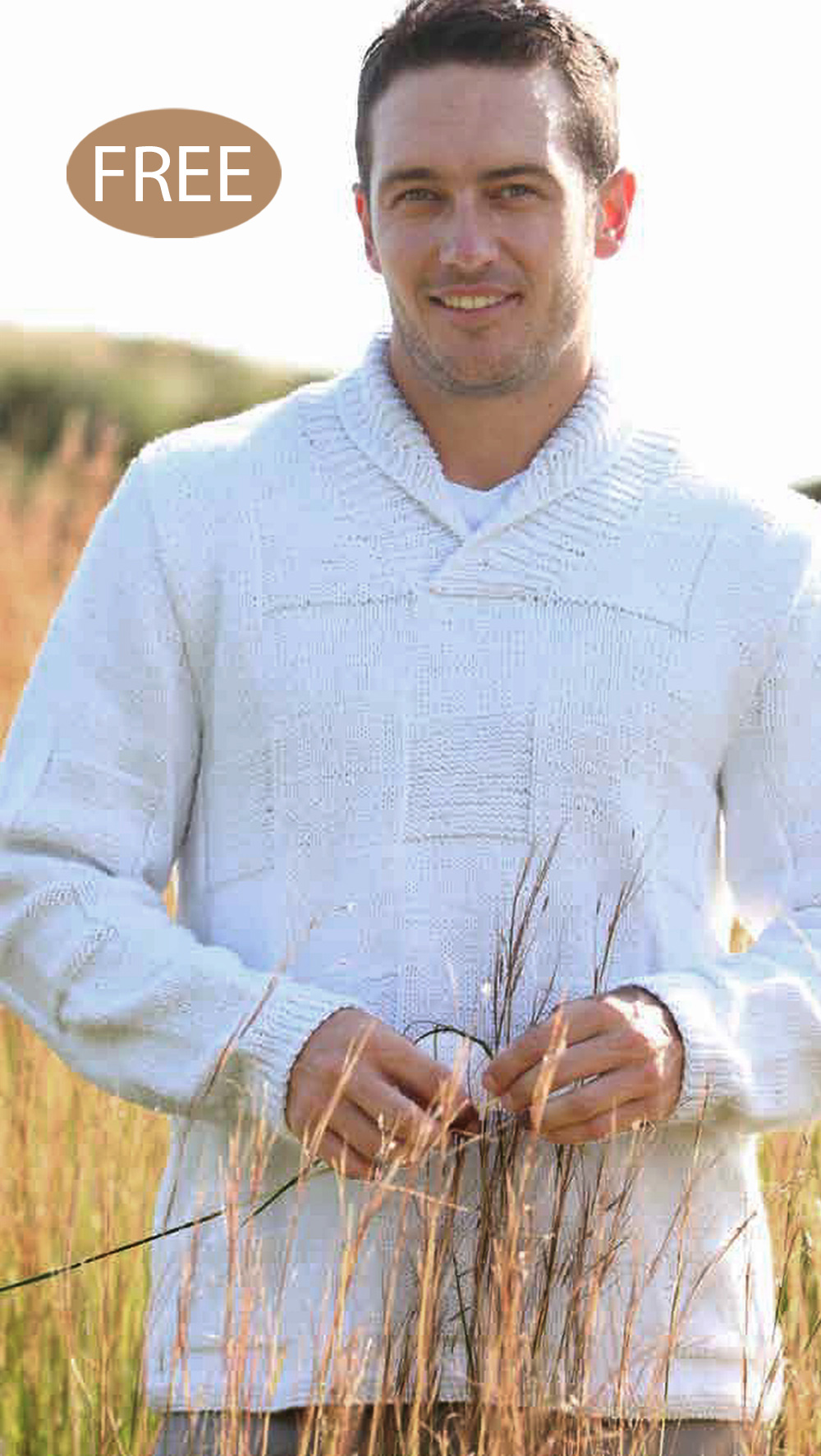 Free Men's Shawl Collar Sweater Knitting Pattern 
