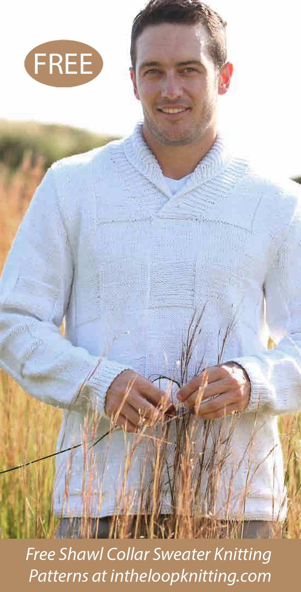 Free Men's Shawl Collar Sweater Knitting Pattern 