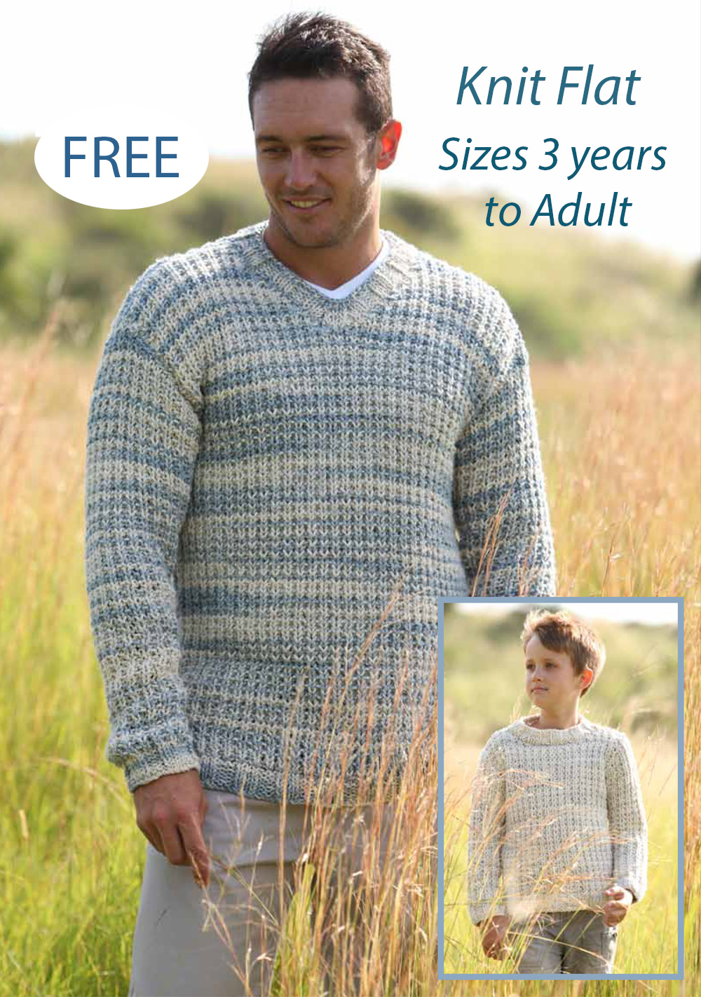 Free Men's 7414 Pullovers Knitting Pattern 