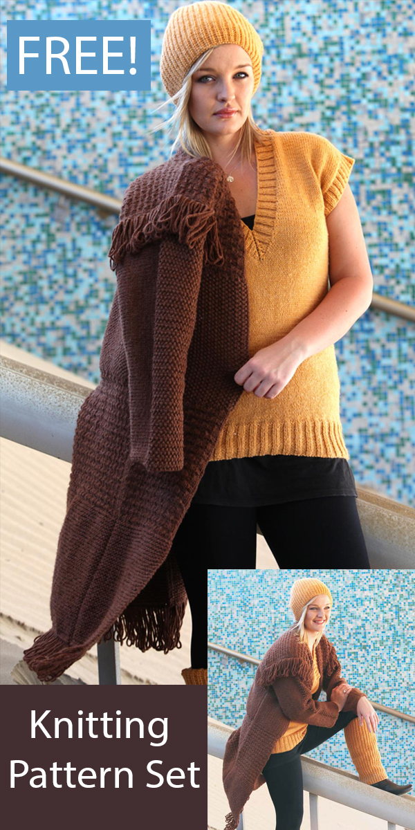 Free Sweater, Jacket, and Hat Knitting Pattern Elle 7446