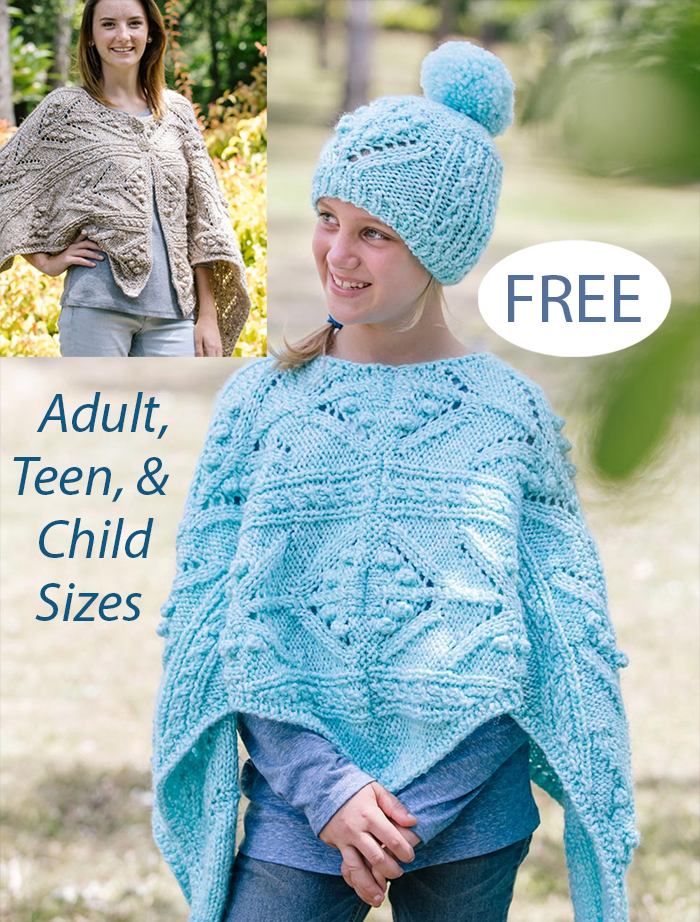Free Poncho and Beanie Knitting Pattern Elle 7541