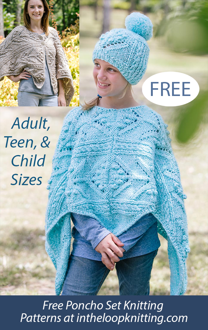 Free Poncho and Beanie Knitting Pattern Elle 7541