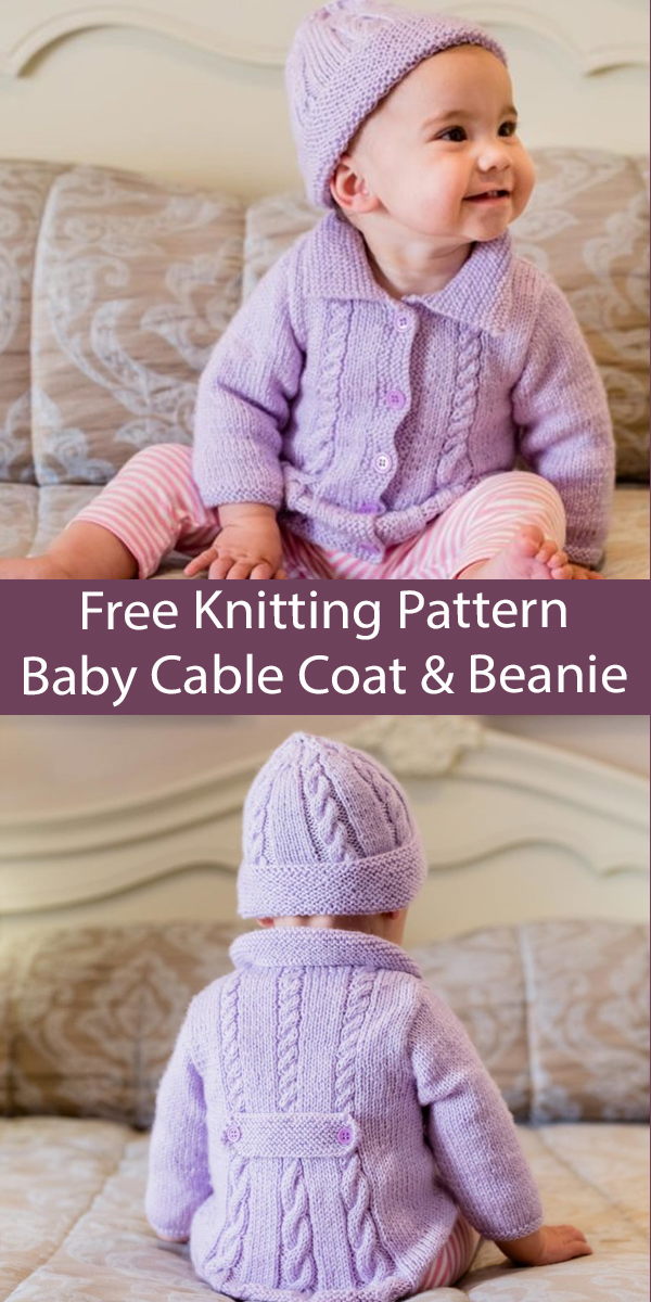 Free Baby Hat and Cardigan Knitting Pattern Baby Cable Coat & Beanie