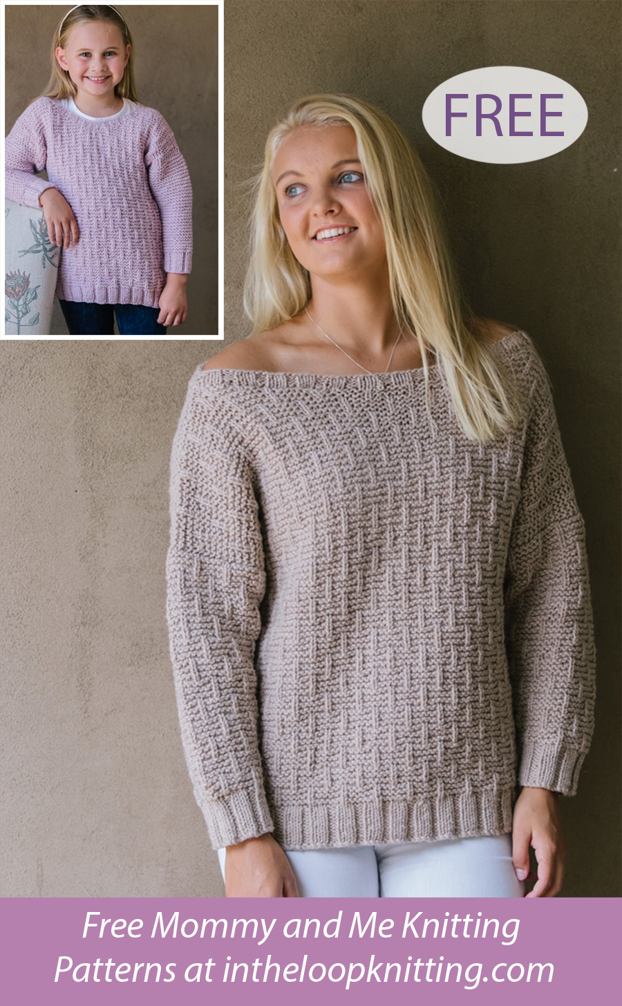 Free Dash Sweater Knitting Pattern in Women and Child Sizes