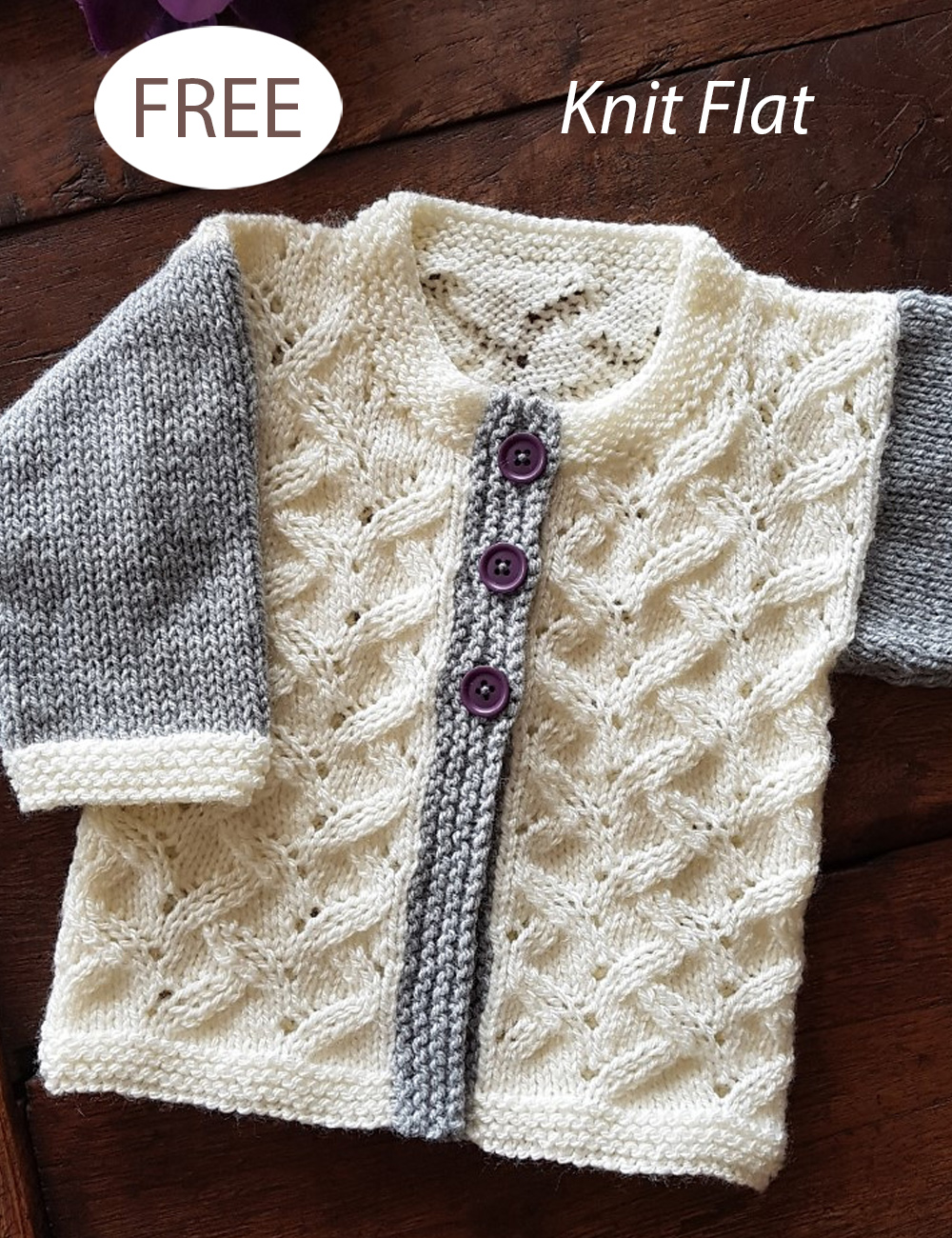 Baby's Aran Jacket Cardigan Free Knitting Pattern