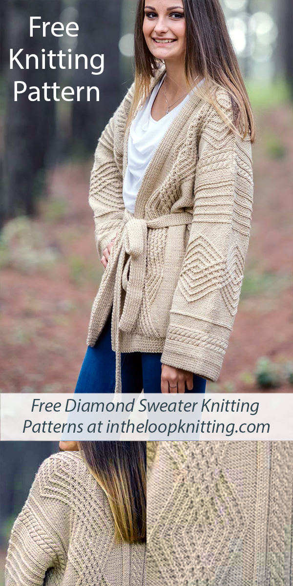Free Womens Sweater Knitting Pattern Kimono Jacket Cardigan