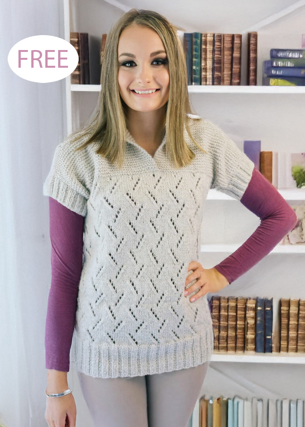 Free 7798 Slipover Vest Knitting Pattern 