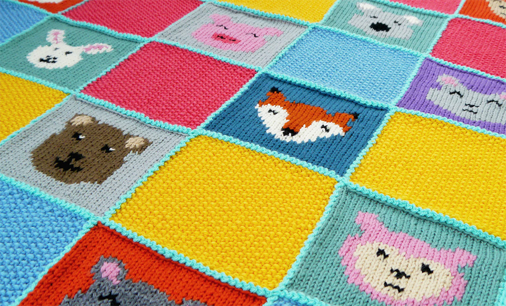  Animal Patchwork Baby Blanket Knitting Pattern