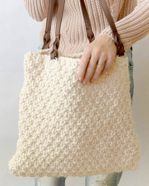 Free Knitting Pattern for Aspen Knit Bag