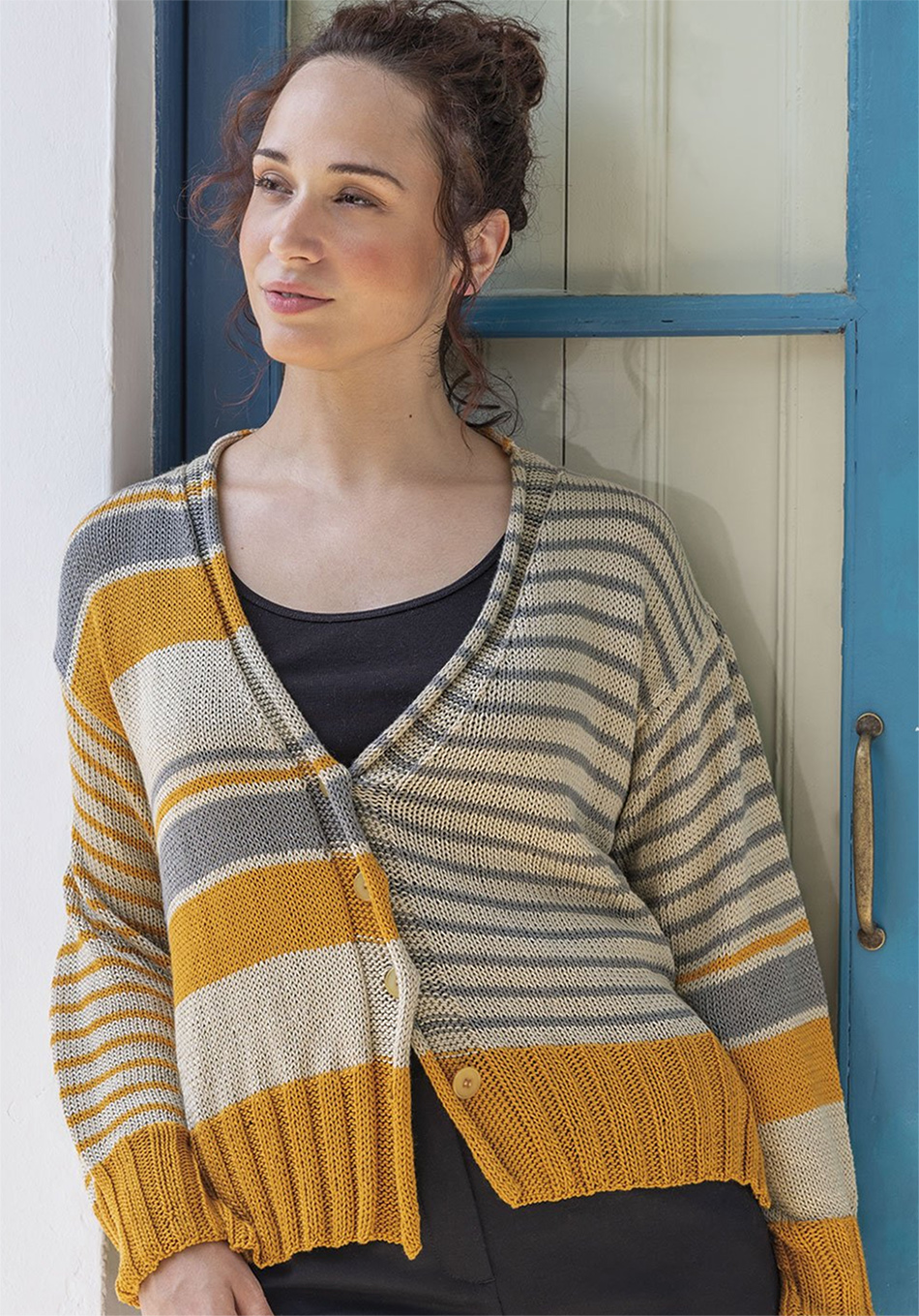 Asymmetrical Stripe Cardigan Knitting Pattern