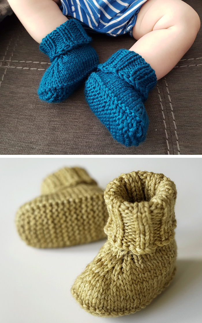 Knitting baby booties in clearance the round