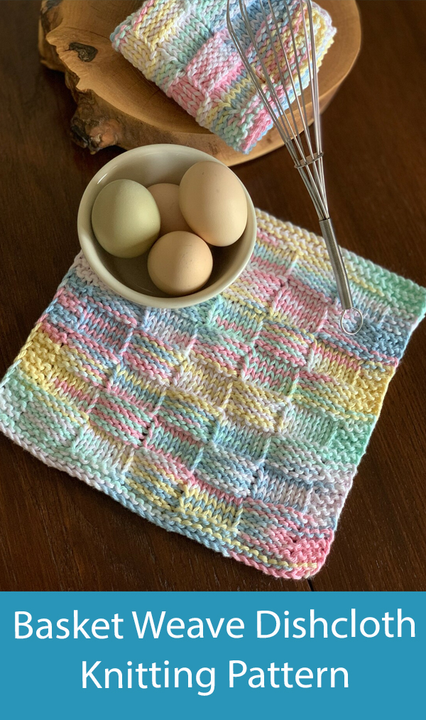 Basket Weave Dishcloth Knitting Pattern