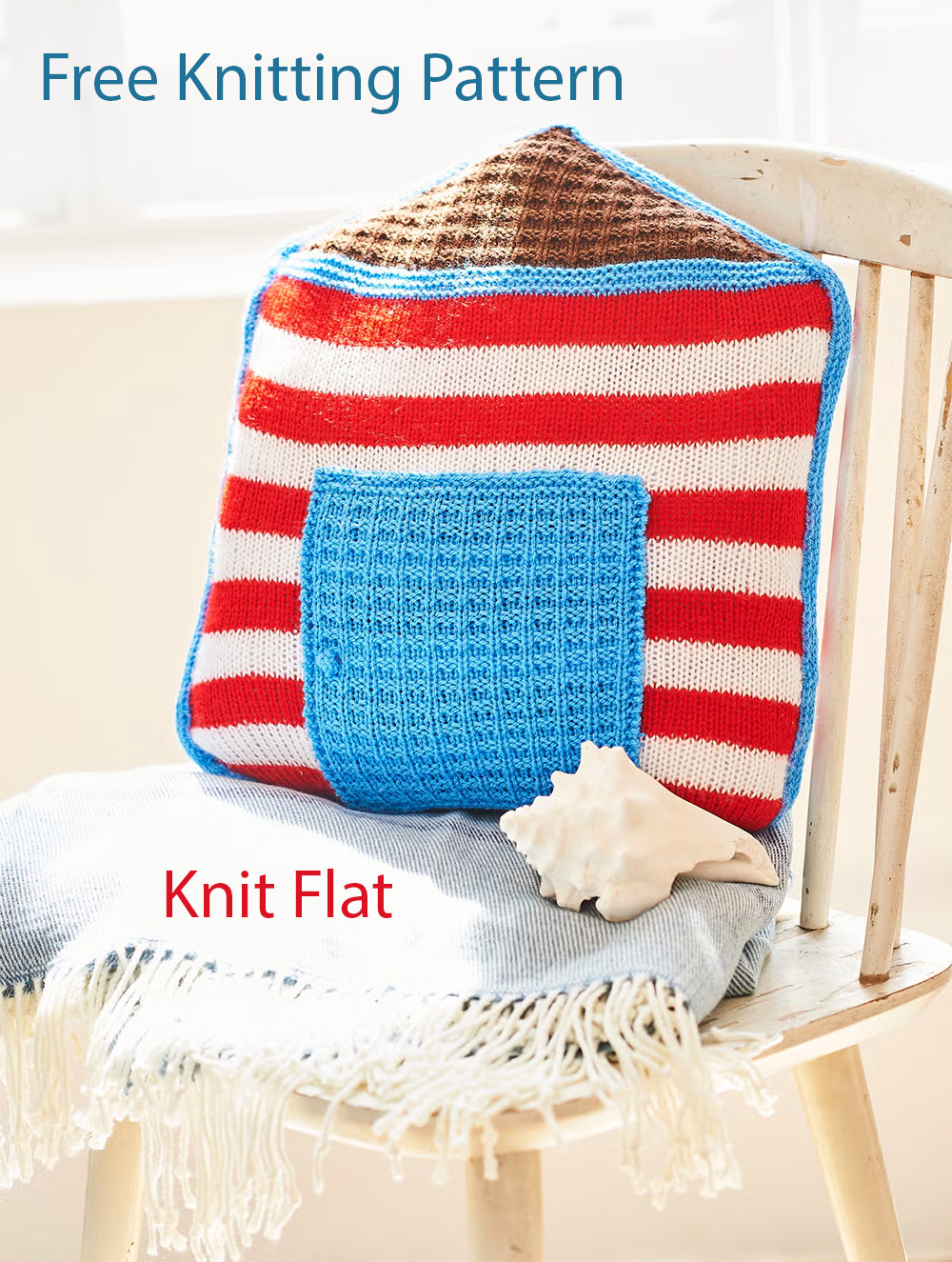 Free Beach Hut Pillow Knitting Pattern