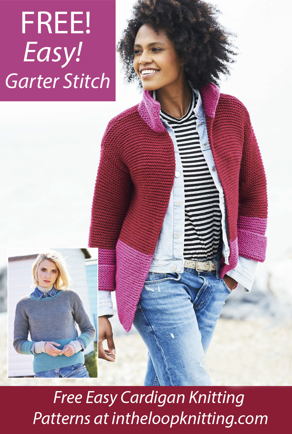 Free Easy Bellissima Cardigan and Sweater Knitting Pattern Garter Stitch