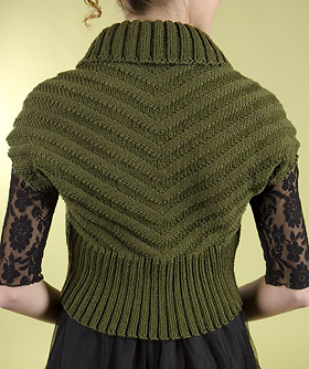 Free knitting pattern for Shawl Collar Chevron Shrug and more easy shrug knitting patterns