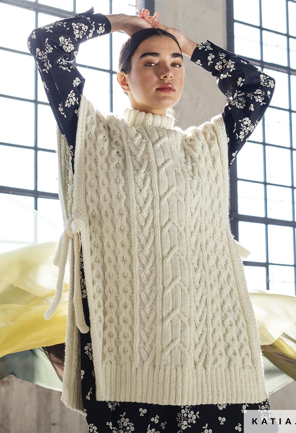 Cable Tabard Vest Knitting Pattern