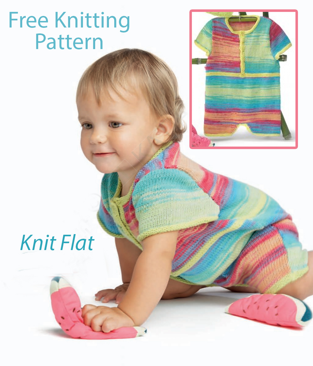 Free Knitting Pattern Baby Candy Romper