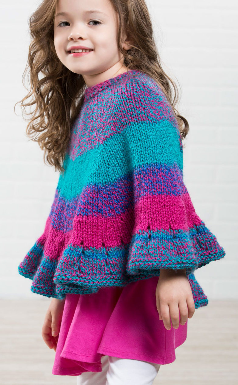 Knitted Ponchos for Kids  Easy poncho knitting pattern, Kids