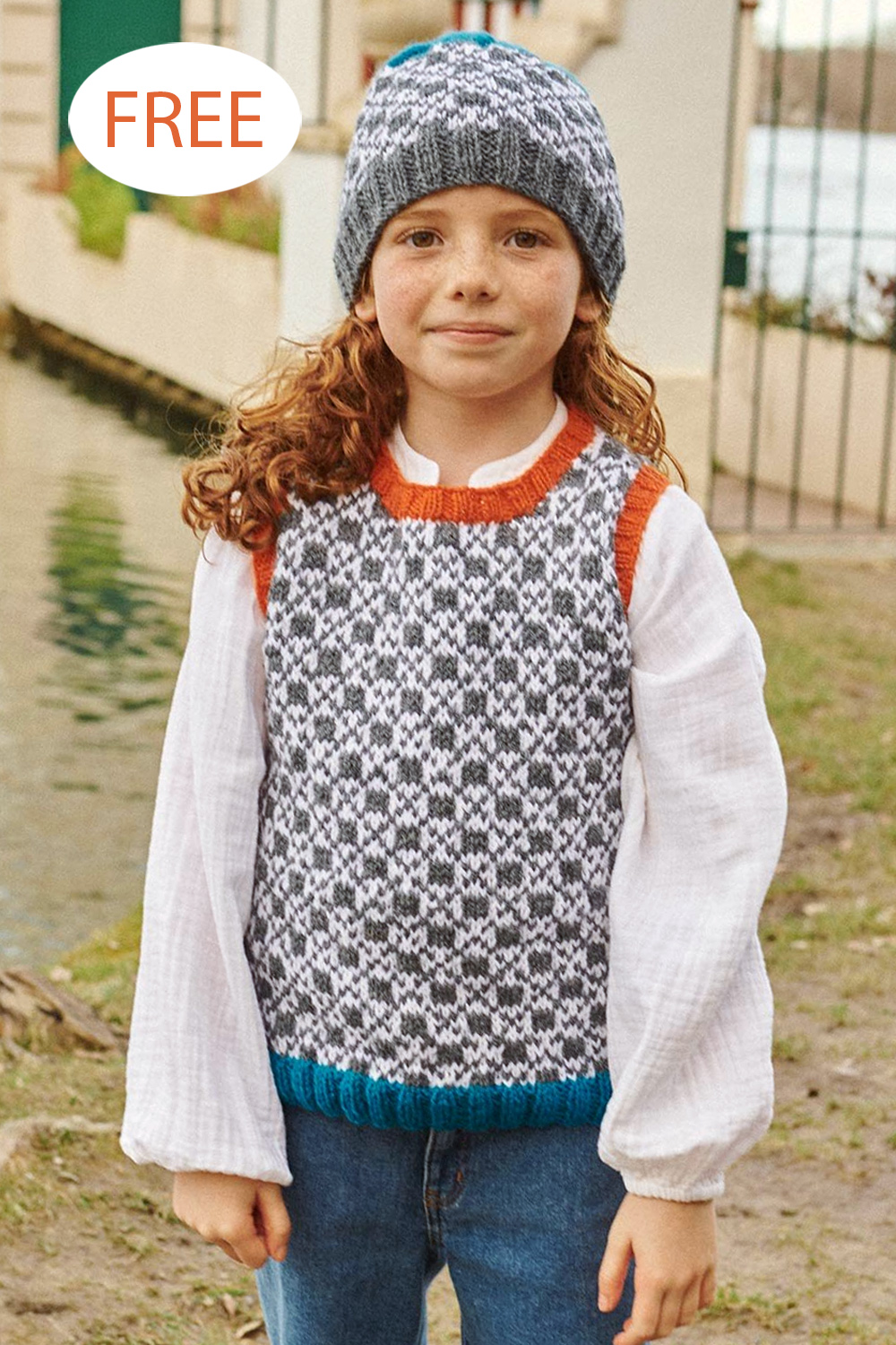 Free Knitting Pattern Children’s Colorwork Hat and Vest Set