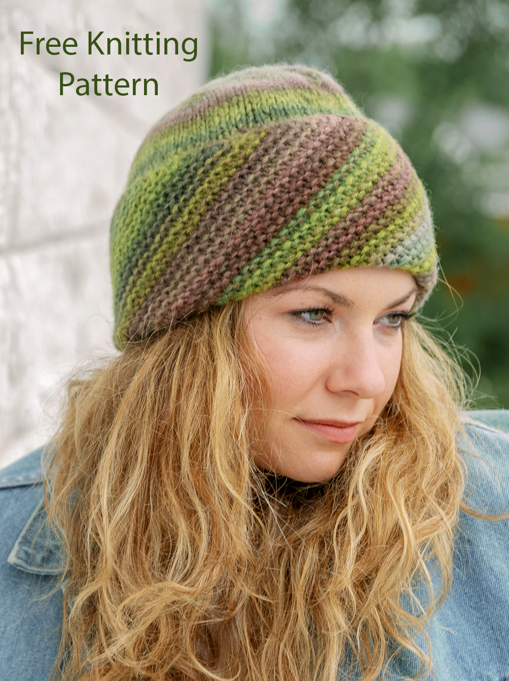 Free Knitting Pattern fDiagonal Brimmed Hat