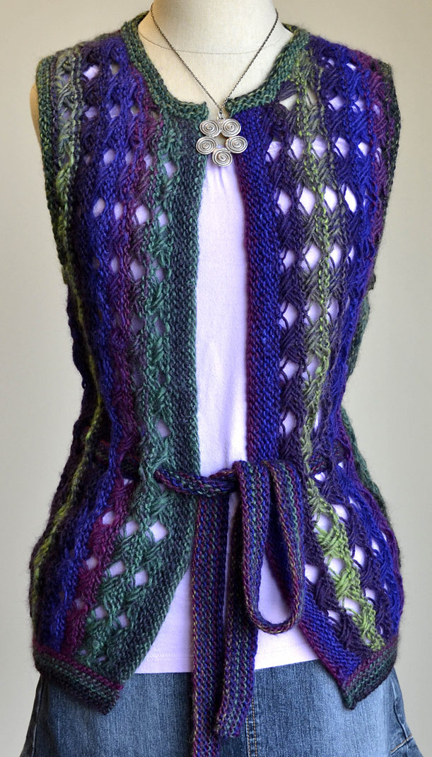 Free Knitting Pattern for Cross the Night Sky Vest