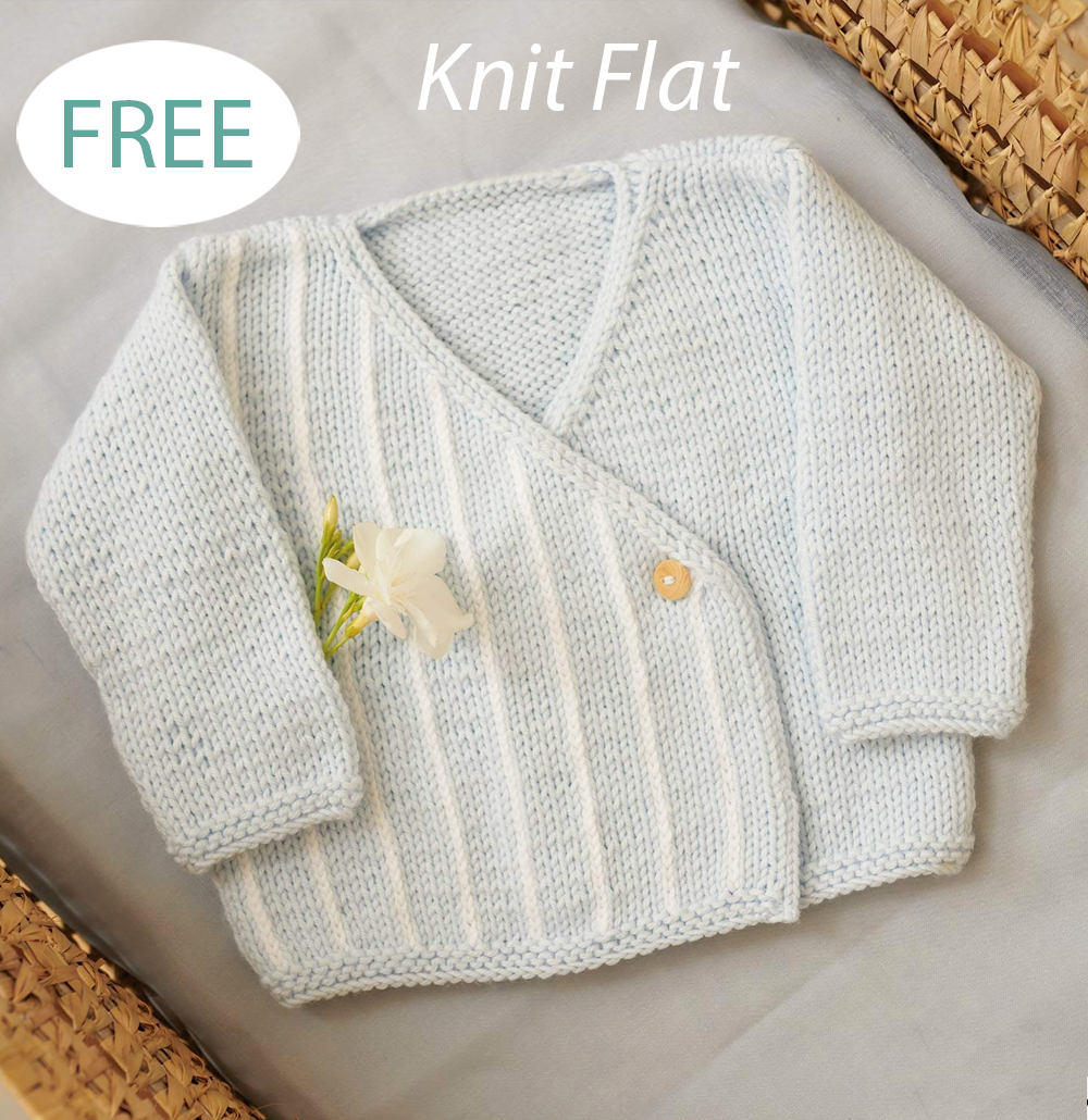 Free Knitting Pattern Crossover Baby Wrap Cardigan Tee