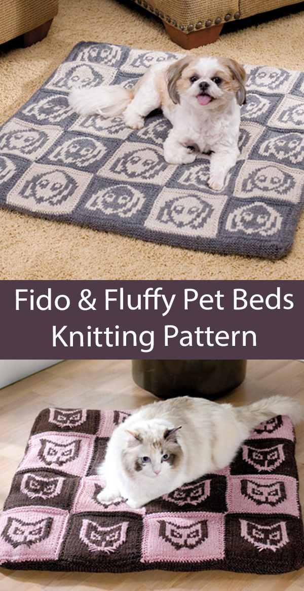 Fido and Fluffy Pet Beds Knitting Pattern