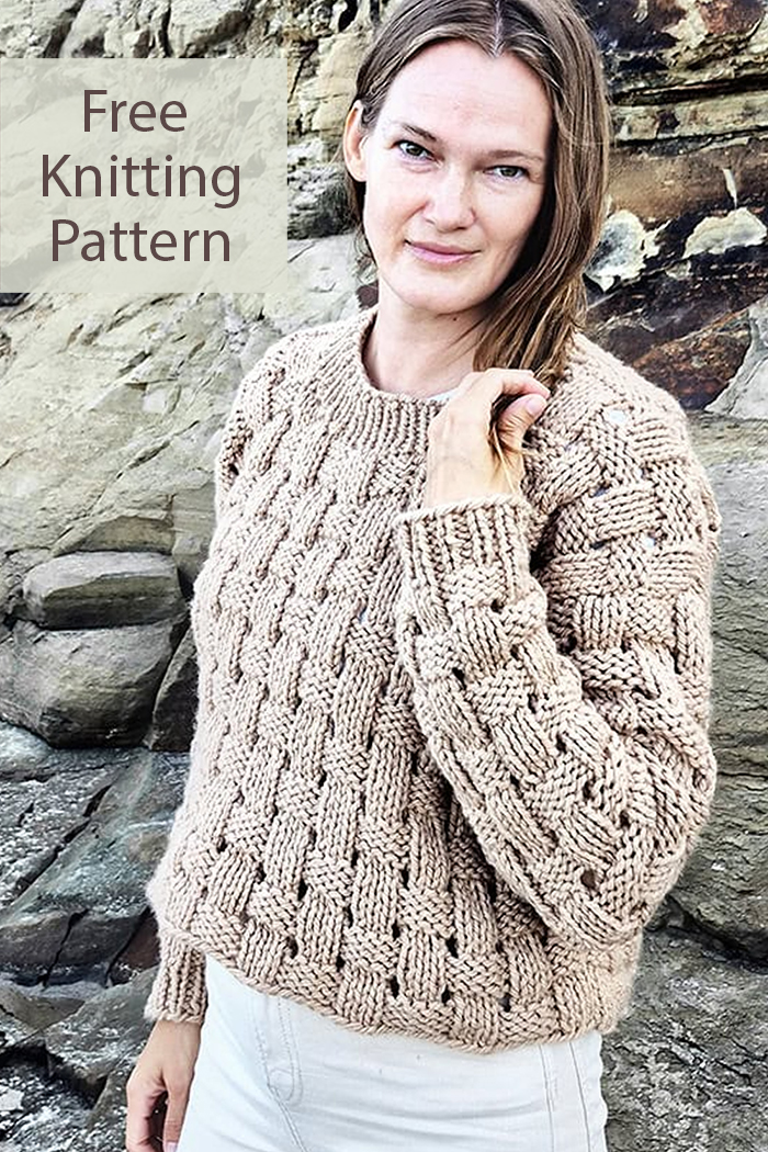 Free Fluffy Basketweave Sweater Knitting Pattern