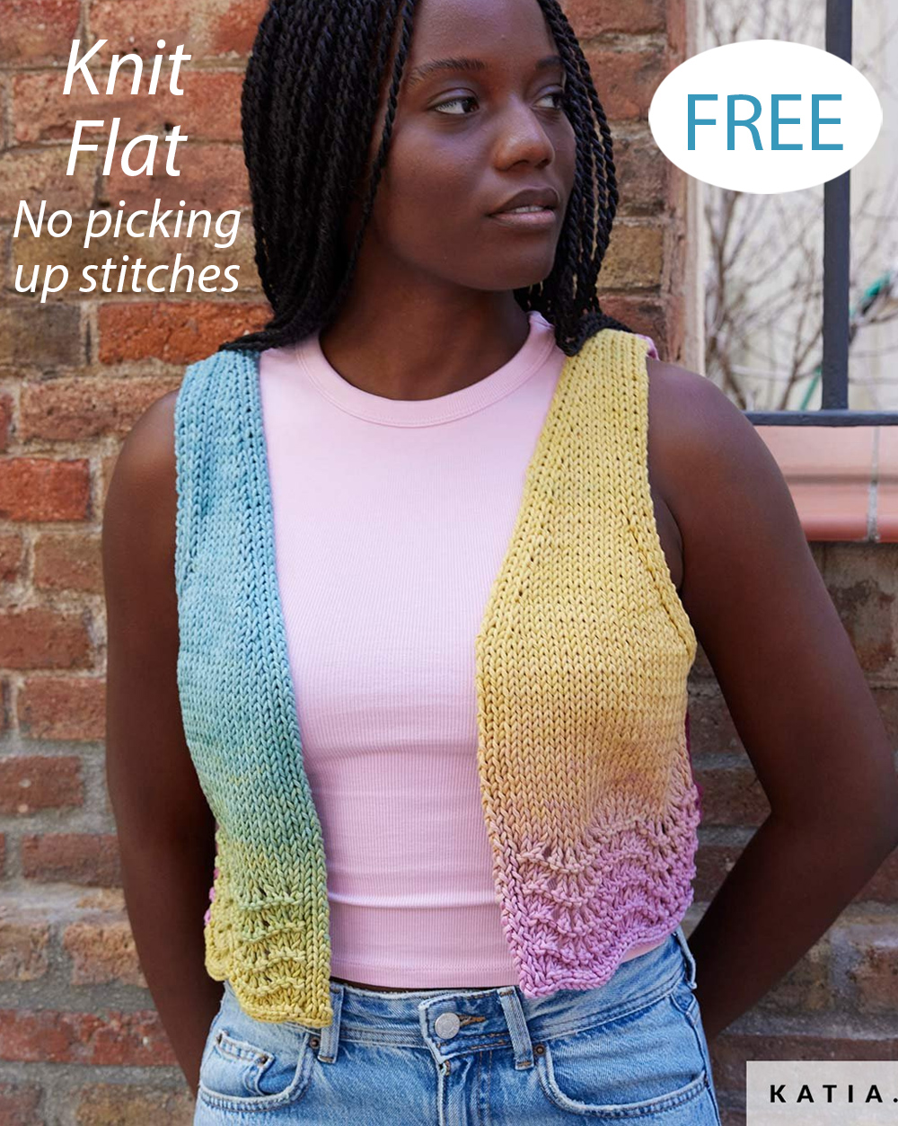 Free Knitting Pattern Gradient-effect Vest