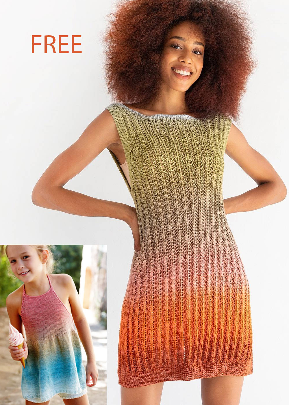 Free Knitting Pattern Beachwear Harmonia Dress and Girl's Top