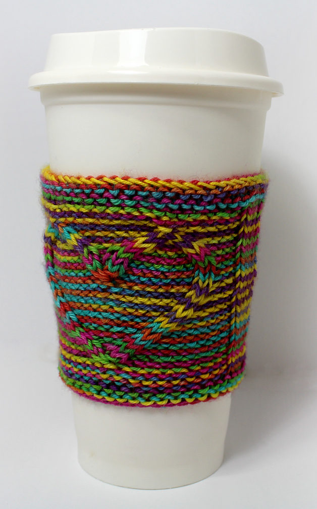 Free Knitting Pattern for Heart Cup Cozy