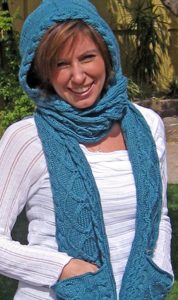 Free Knitting Pattern for Hooded Scarf