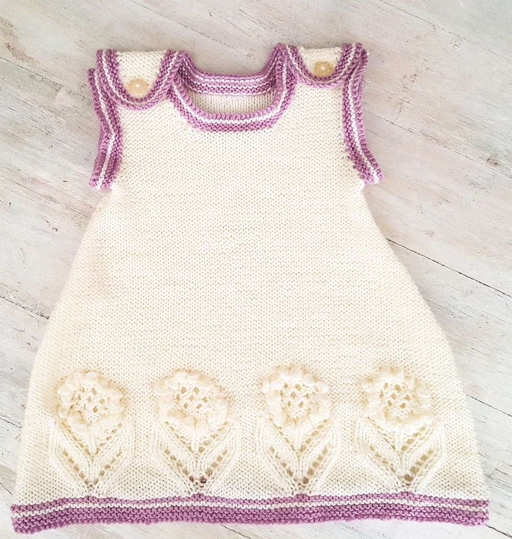 Baby or Child Dress Knitting Pattern How Does Your Garden Grow Dress