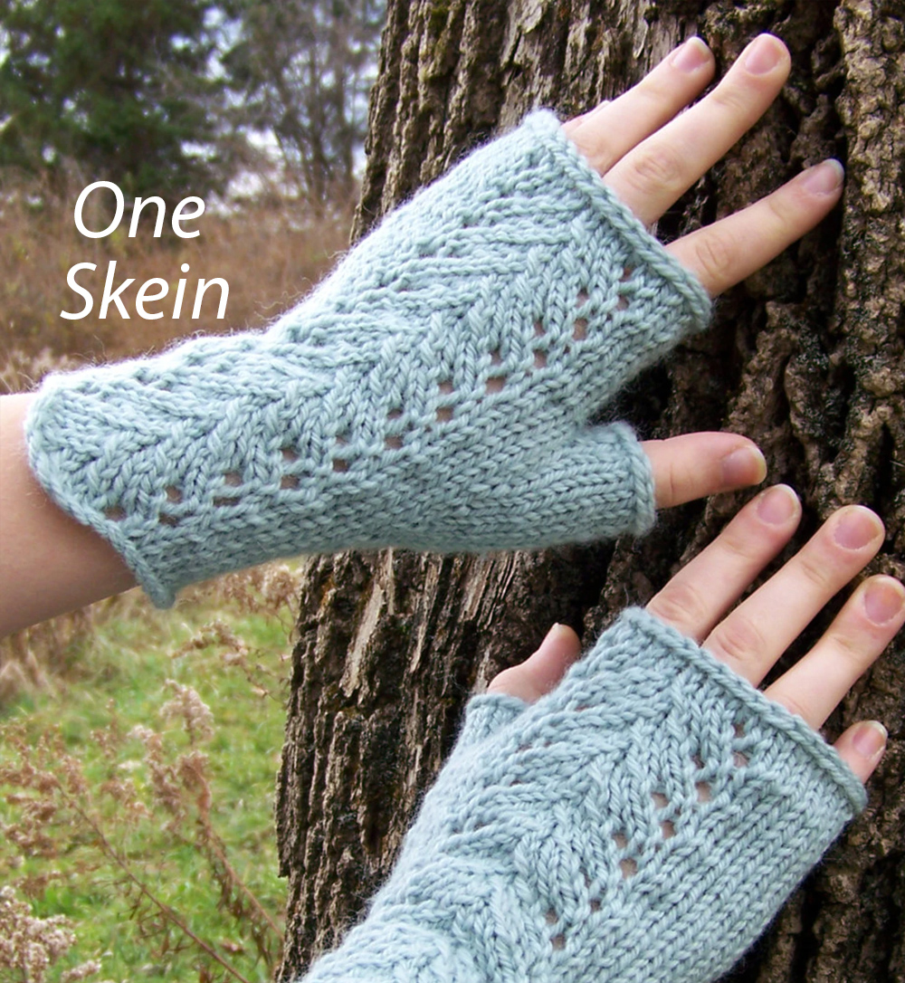 Isabel Fingerless Gloves Knitting Pattern 1 Skein