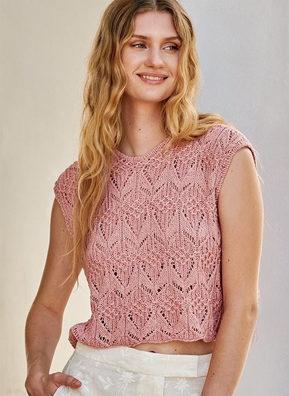 Free Knitting PatternLace Cropped Top