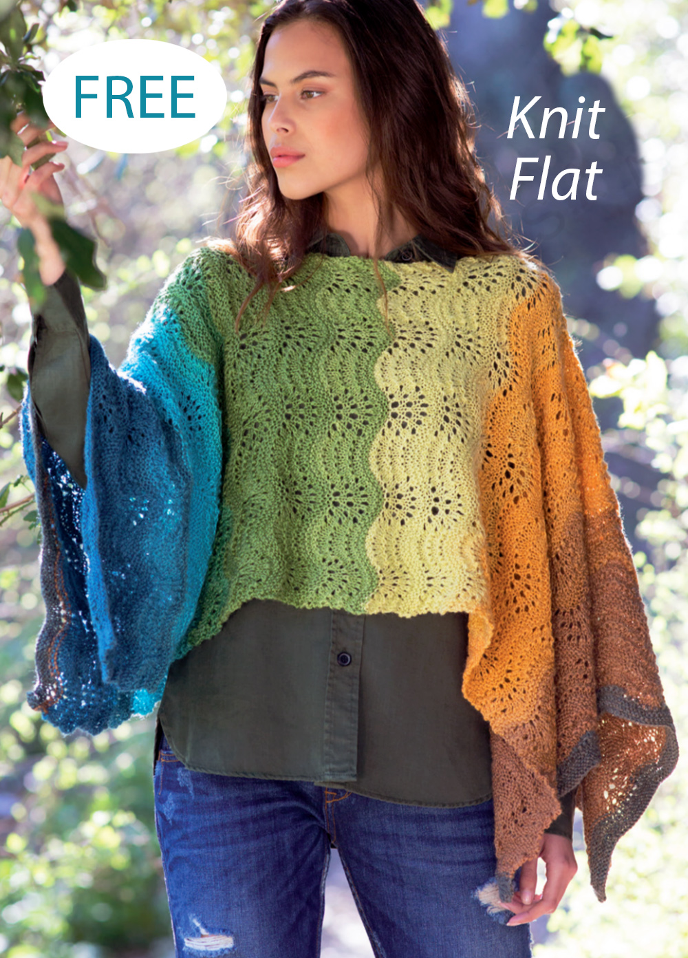 Free Knitting Pattern Lace Paint Poncho