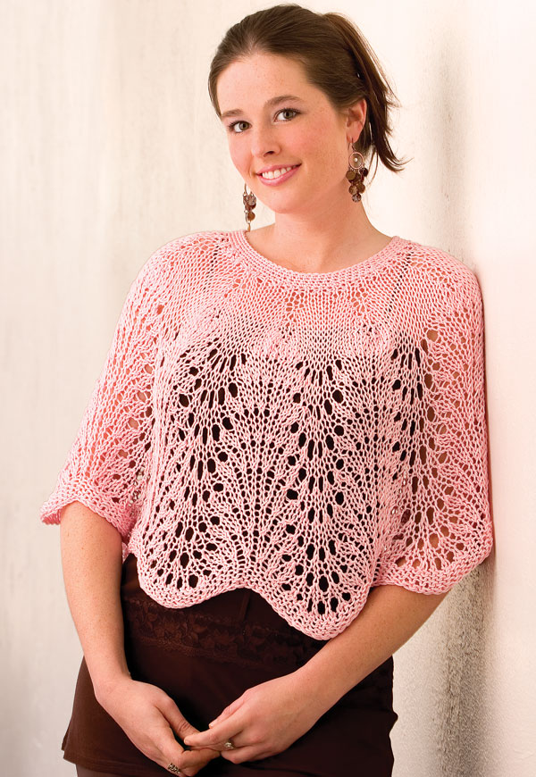 Knitting pattern for Lacy Waves Poncho